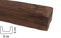 Balken Polyurethan - Eiche dunkel - 2 m lang 9 x 6 cm