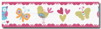 Selbstklebende Borte Kids Party Vogel Herz Schmetterling