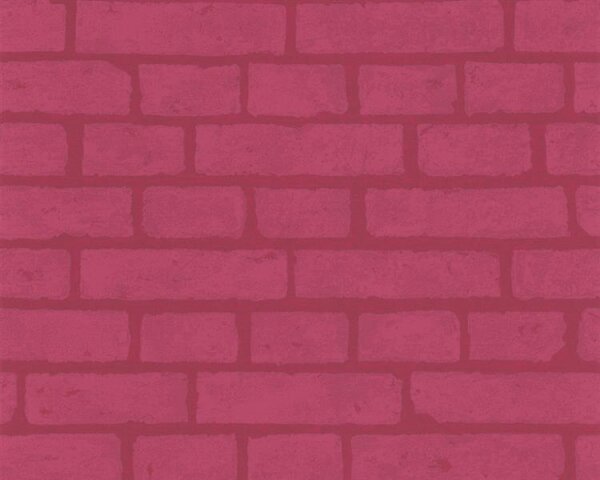 Tapeten Life Ziegel Mauer grelle Farbe Pink