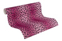 Tapete Leopard Tierfell Farbe Pink Schwarz