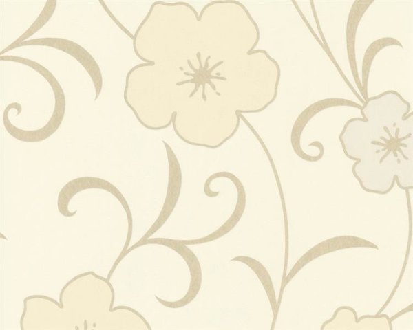 Vliestapete Blumen Muster beige