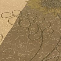 Vliestapete klassisch gestreift Blumen braun gold