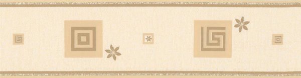 Bordüre Casamia Mäander floral beige gold