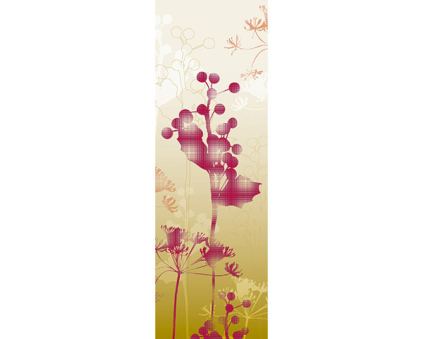 AP Panel Mystic blossoms yellow and red 2,80 m  x 1,00 m Material Struktur Vlies Plus