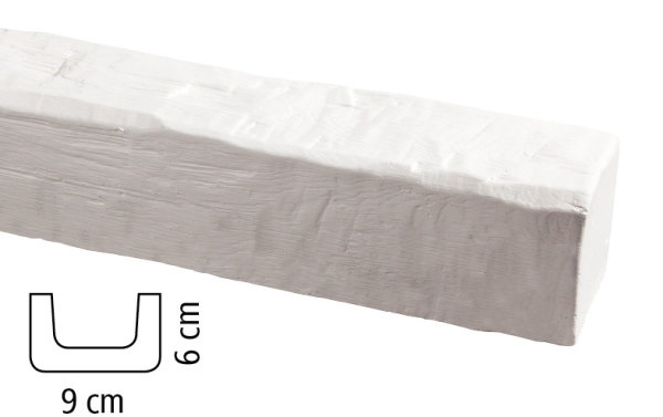 Balken Polyurethan - weiß - 2 m lang 9 x 6 cm