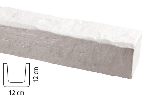 Balken Polyurethan - weiß - 2 m lang 12 x 12 cm