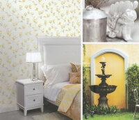 English Florals Landhaus Leimdruck Tapeten Blumen Floral