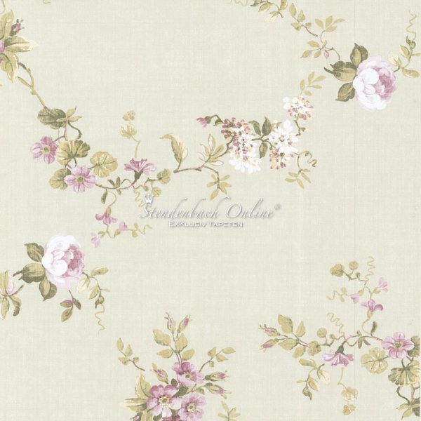 Aromas Vliestapeten Landhausstil Blumen Ranken