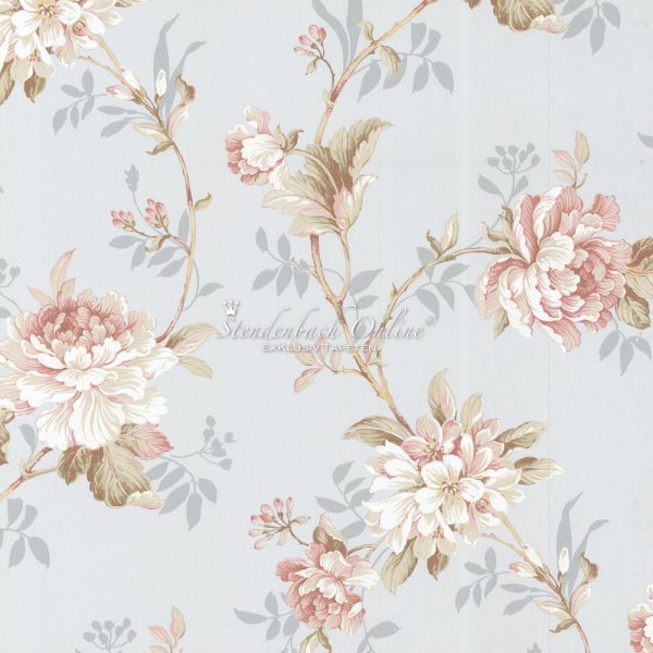 Aromas Vliestapeten Landhausstil Blumen Ast Ranken