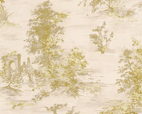 Vliestapeten Japan Bonsai Romantica  beige gold