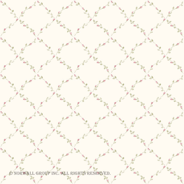 Tapete britischer Landhaus Stil Pretty Prints Floral Raute