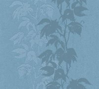 Vliestapeten Amory Ranken Bl&auml;tter Floral blau
