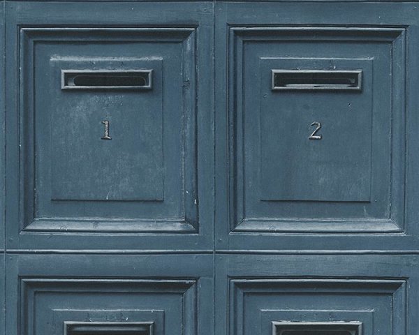 Vliestapeten Decoworld Briefkasten blau