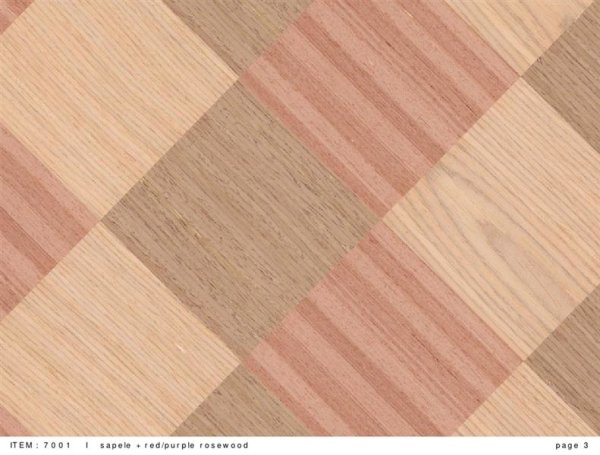 Echtholz Tapete Design sapele+red / purple rosewood