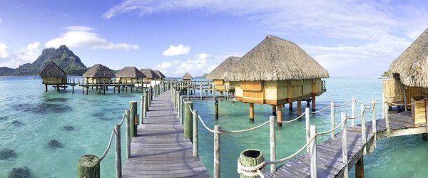 Fototapete | 6,00 m x 2,50 m | Strukturvlies Plus | TahitiVillage