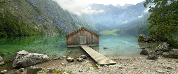 Fototapete | 6,00 m x 2,50 m | Strukturvlies Plus | Berghütte