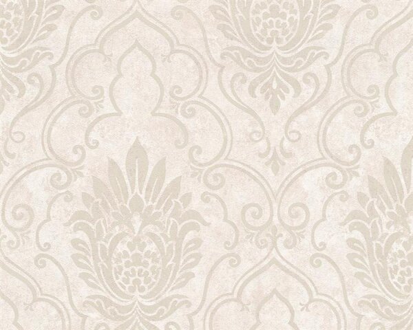 VliestapetenVintage Patina Barock Creme Metallics