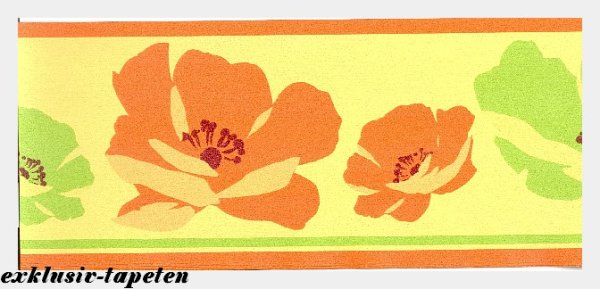 Bord&uuml;re Tapetenborten Flower Floral Blumen