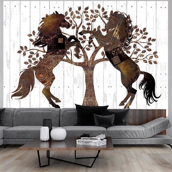 200x140 cm Fototapete Mechanical Horses