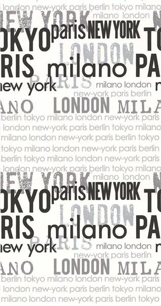 Les Aventures Kinderzimmer Tapete Schriftzug Metropole