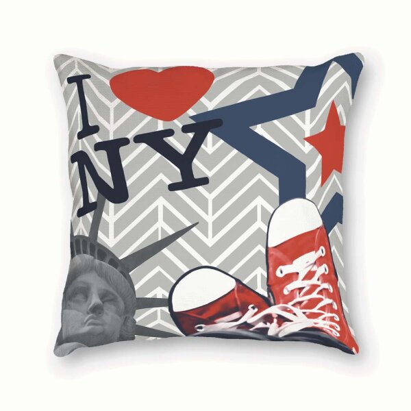 Les Aventures Kinderzimmer Kissen 45 x 45 cm I LOVE NY