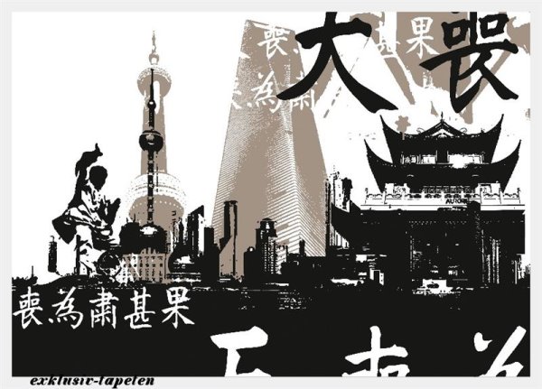 L wallpaper City Shanghai 3 x 2,5 Meter (150g Vlies)