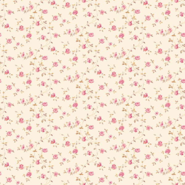 Mininatures Tapeten Landhausstil Rosen Floral
