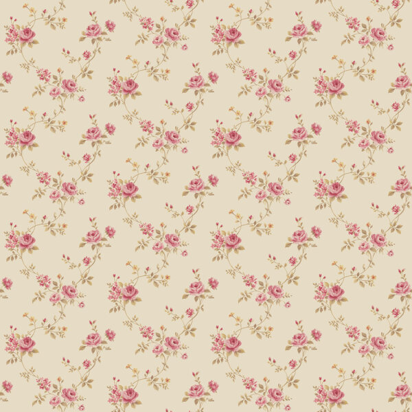 Mininatures Tapeten Landhausstil Rosen Floral
