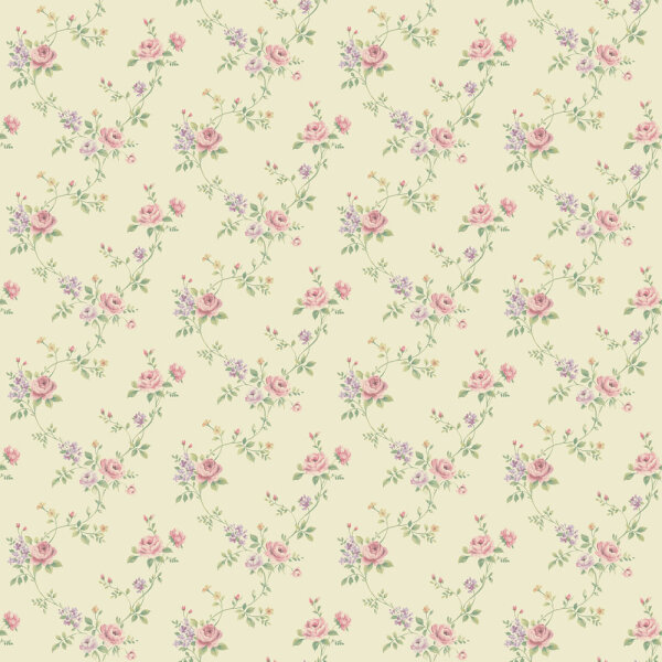 Mininatures Tapeten Landhausstil Rosen Floral