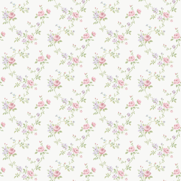 Mininatures Tapeten Landhausstil Rosen Floral
