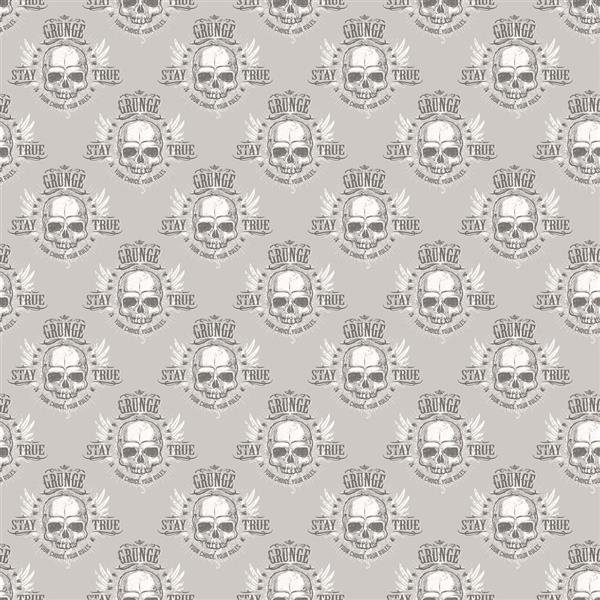 Grunge Tapeten Loft Totenkopf