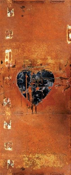 Grunge rostiges Herz Wallpaper 260 x 106 cm (HxB)