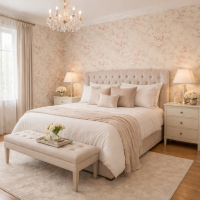 Xl Vliestapete Landhaus Tapeten Floral 10,05 x 1,06 M.beige rosa metallic