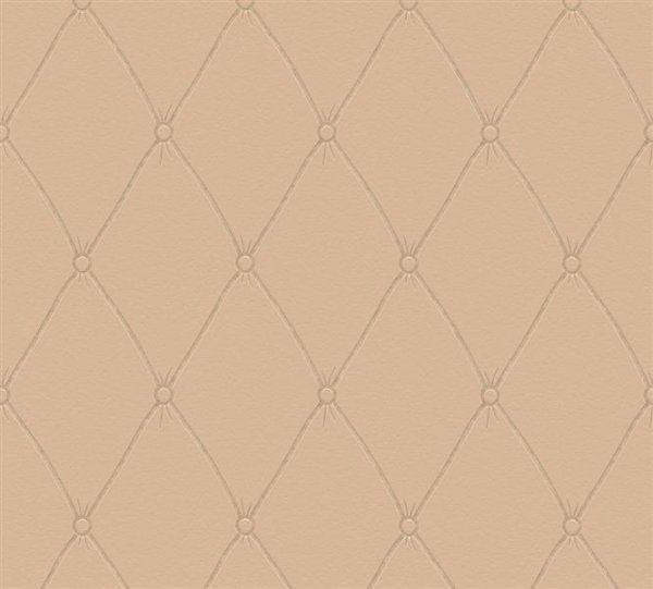 Vliestapeten Karamel chesterfield Steppmuster
