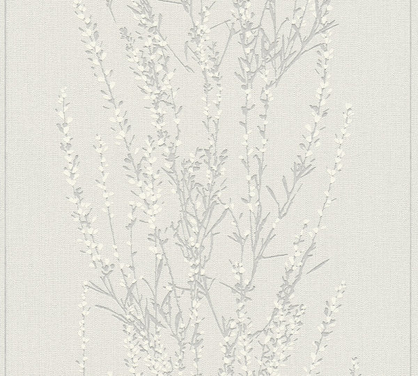 Tapete Blooming Vliestapete Blooming Tapete Floral  grai weiß