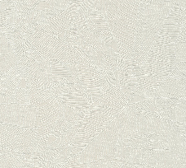 Vliestapete Linen Style Tapete mit Blätter Muster
