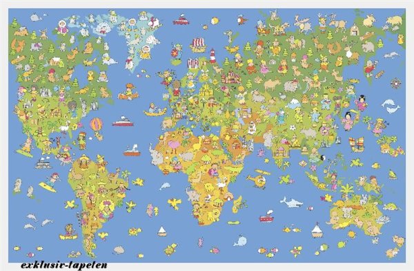 XL wallpaper Worldmap 4 x 2,67 Meter (150g Vlies)