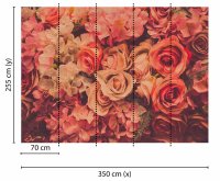 Fototapete 3,5 x 2,55 M. Flower Wall