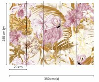 Fototapete 3,5 x 2,55 M. Flamingo Art 2