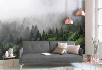 Fototapete 3,5 x 2,55 M. Foggy Fir Trees