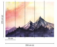Fototapete 3,5 x 2,55 M. Mountain Paint 1