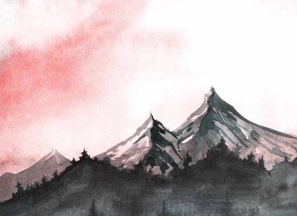 Fototapete 3,5 x 2,55 M. Mountain Paint 2