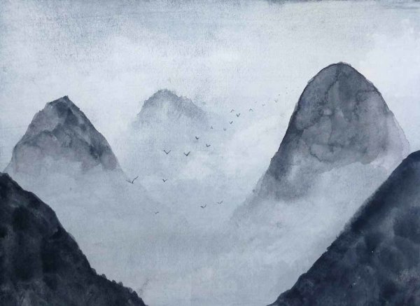Fototapete 3,5 x 2,55 M. Misty Rocks 1