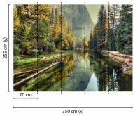 Fototapete 3,5 x 2,55 M. Mountain River
