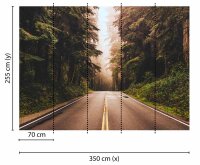 Fototapete 3,5 x 2,55 M. Road Trip