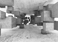 Fototapete 3,5 x 2,55 M. Concrete Tetris