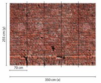 Fototapete 3,5 x 2,55 M. Brick Red