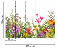Fototapete 3,5 x 2,55 M. Motley Flowers