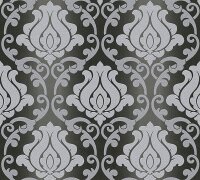 Tapete Jewel Kingston Barock schwarz silber grau glitzer