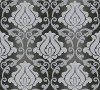 Tapete Jewel Kingston Barock schwarz silber grau glitzer
